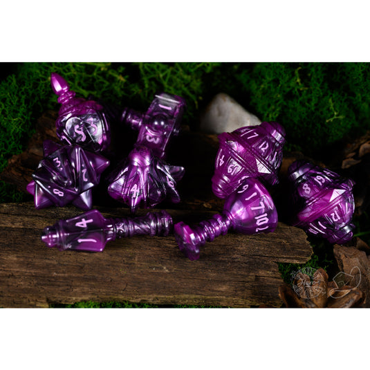 PolyHero Cleric 8 Dice Set Vile Violet