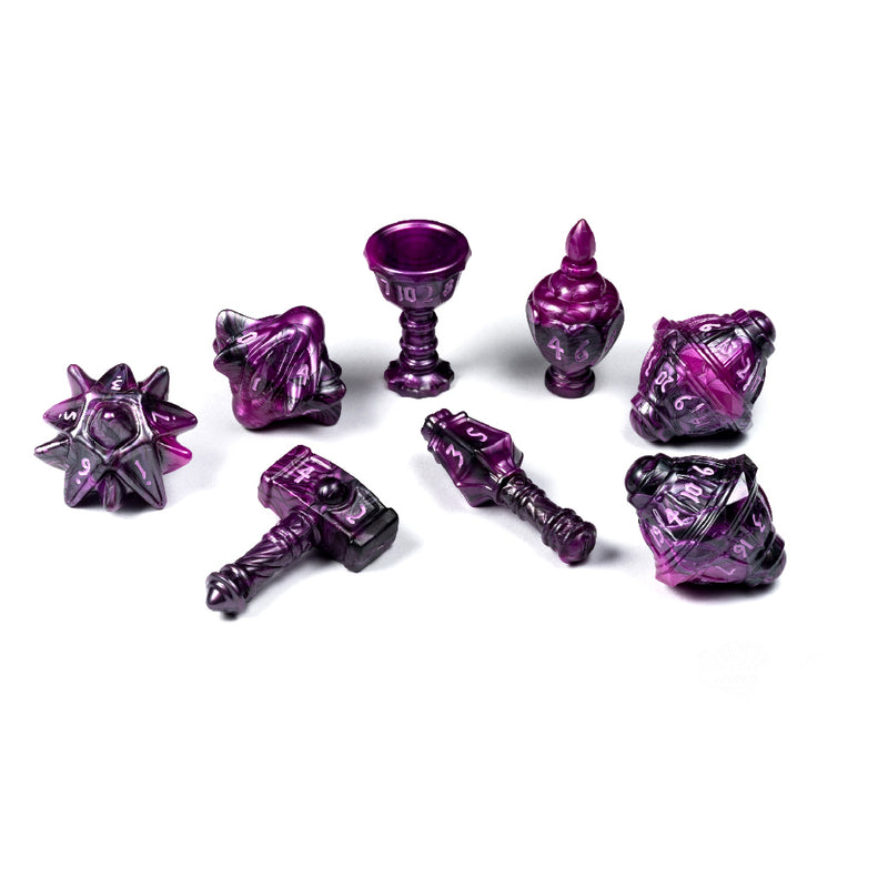 Load image into Gallery viewer, PolyHero Cleric 8 Dice Set Vile Violet
