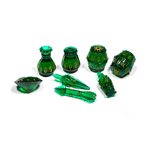 PolyHero Rogue 8 Dice Set Emerald Emissary