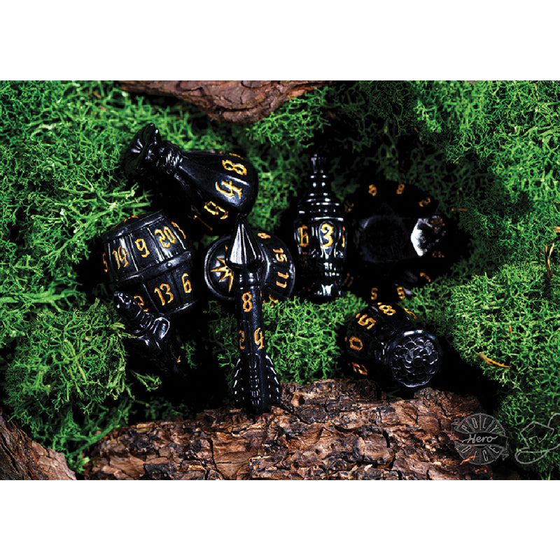 Load image into Gallery viewer, PolyHero Rogue 8 Dice Set Nightshade
