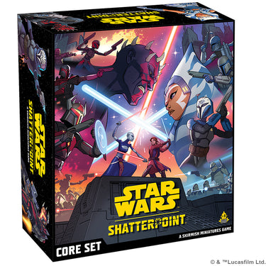 Star Wars: Shatterpoint Core Set - view of front of box featuring art of Star Wars characters.