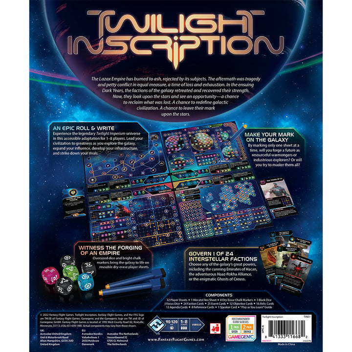 Twilight Inscription - Epic Roll-and-Write Strategy Game – Asmodee ...